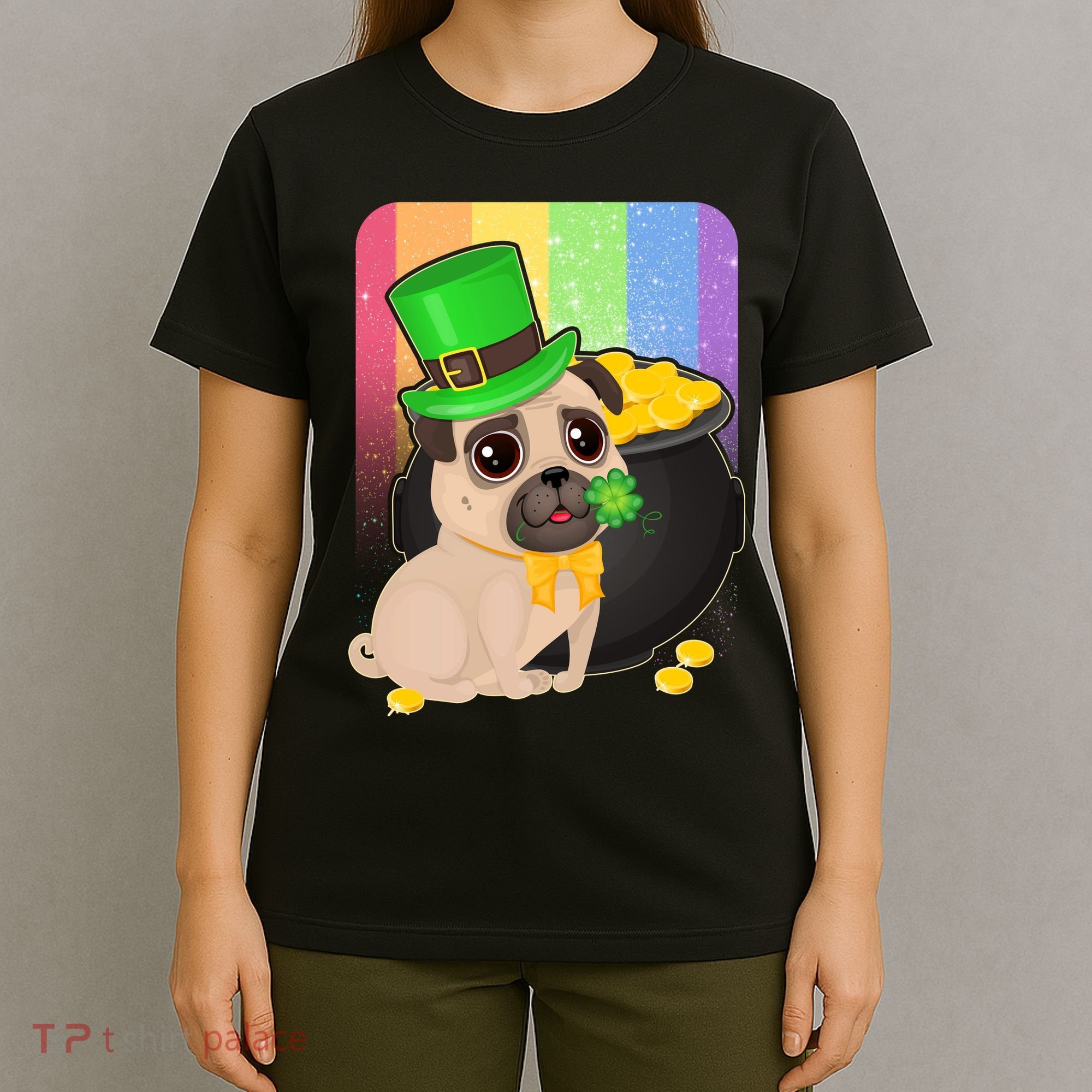 St Patrick's Pug Pot Of Gold T-Shirt