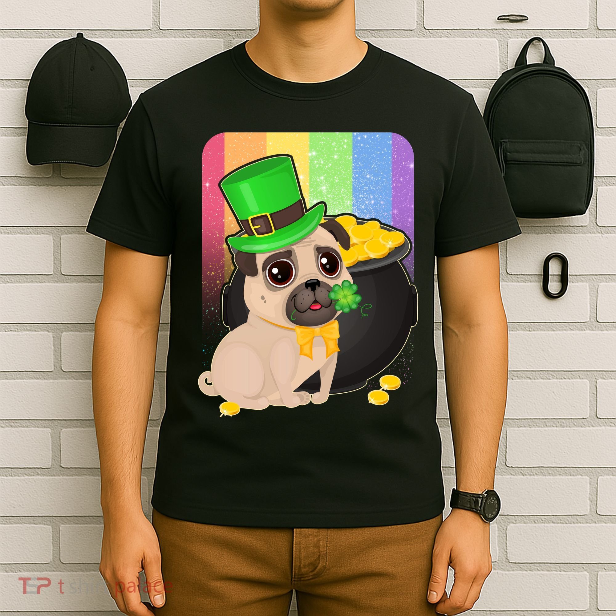 St Patrick's Pug Pot Of Gold T-Shirt