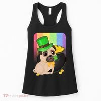 St Patrick's Pug Pot Of Gold Women's Tank Top thumb 0