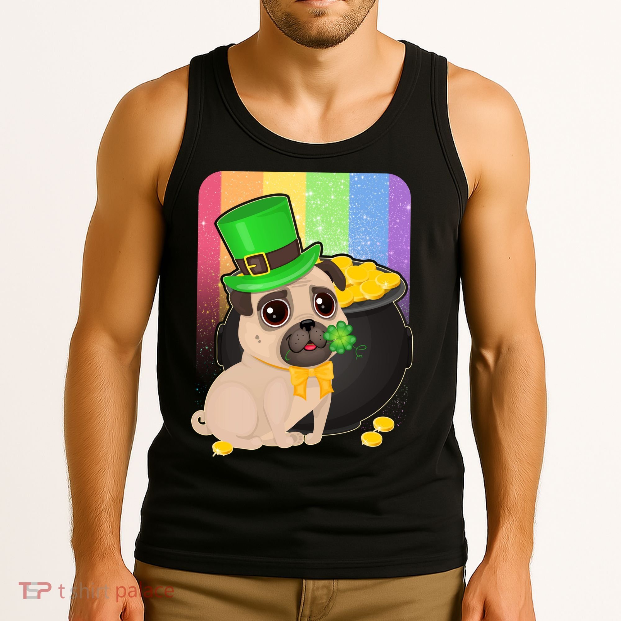 St Patrick's Pug Pot Of Gold Tank Top