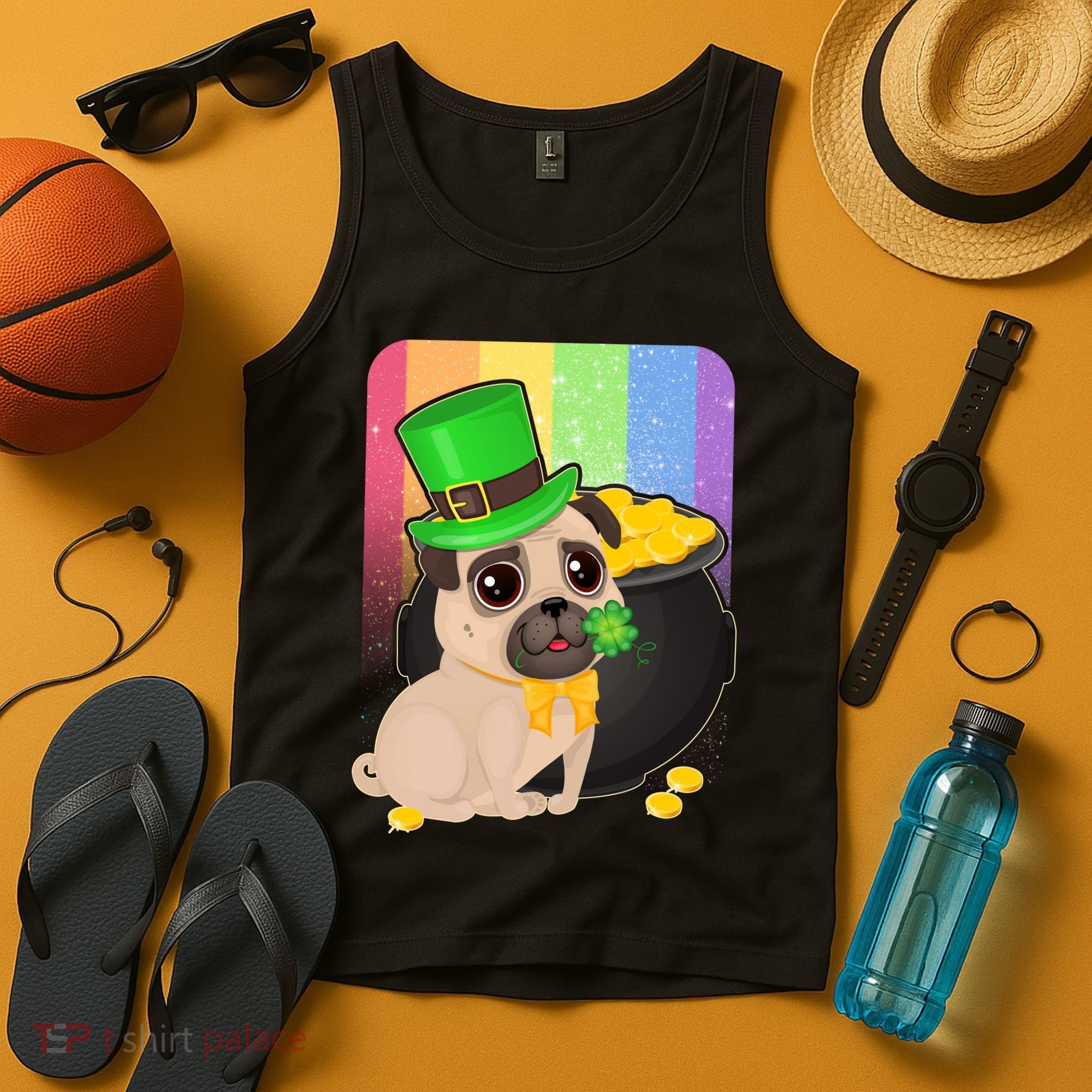 St Patrick's Pug Pot Of Gold Tank Top