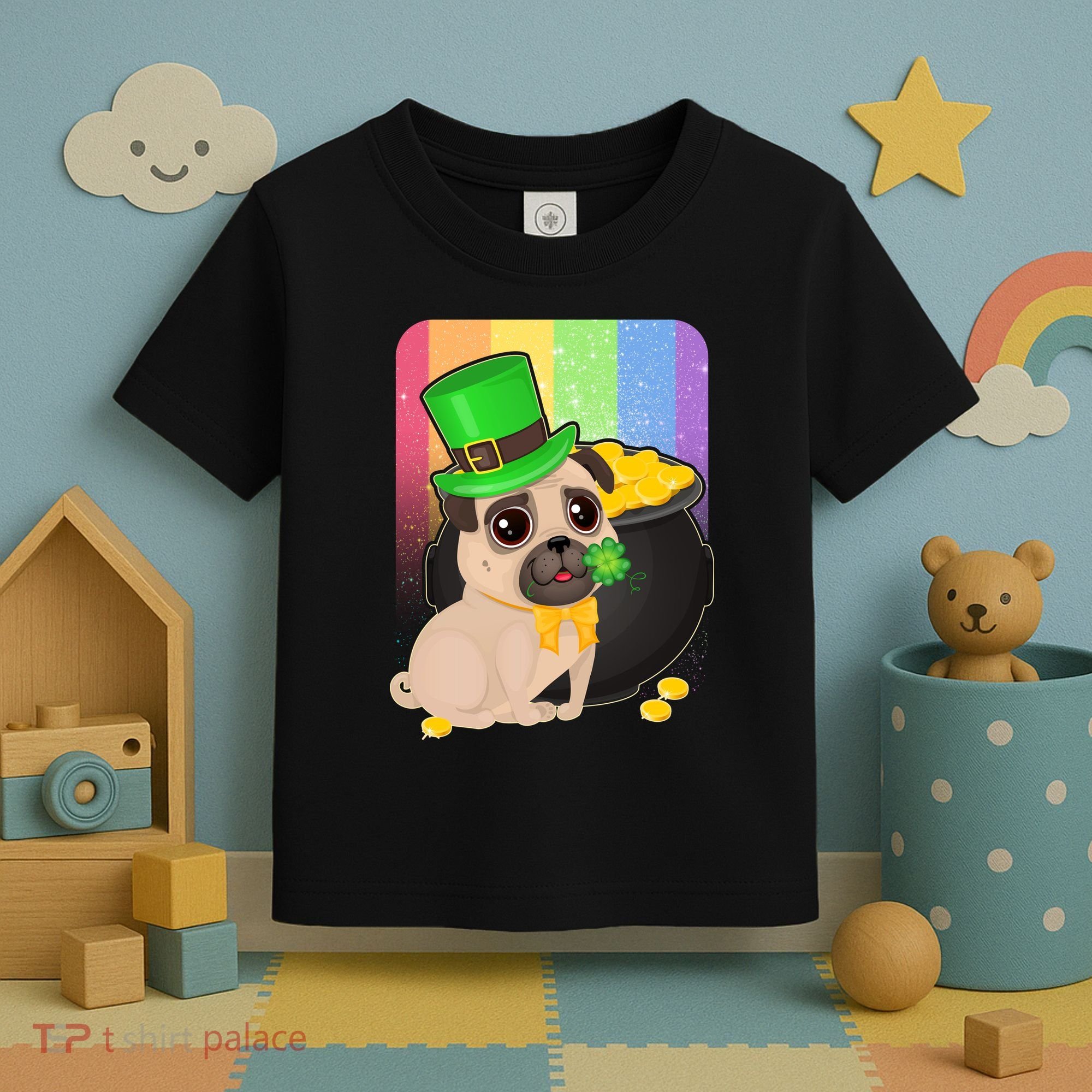 St Patrick's Pug Pot Of Gold Toddler T-Shirt