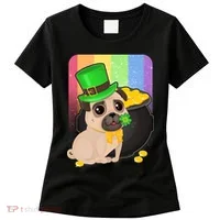 St Patrick's Pug Pot Of Gold Women's T-Shirt thumb 0