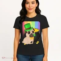 St Patrick's Pug Pot Of Gold Women's T-Shirt thumb 4