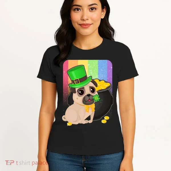 St Patrick's Pug Pot Of Gold Women's T-Shirt