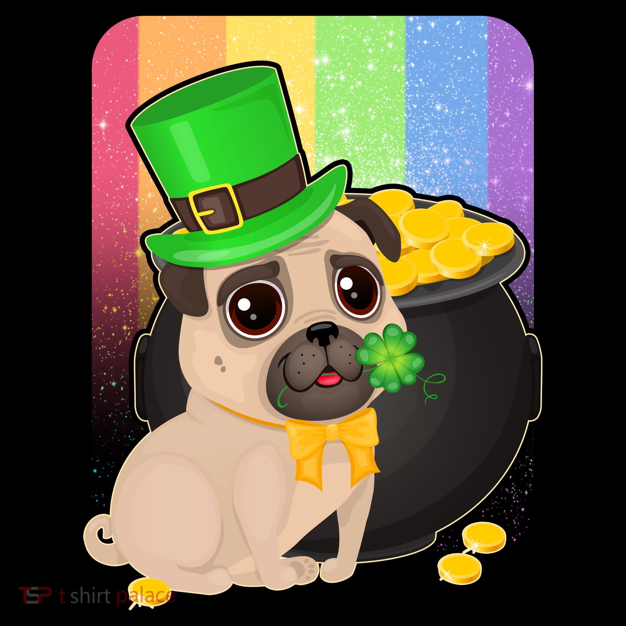 St Patrick's Pug Pot Of Gold Women's T-Shirt