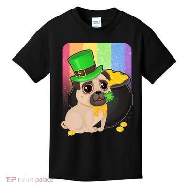 St Patrick's Pug Pot Of Gold Kids T-Shirt