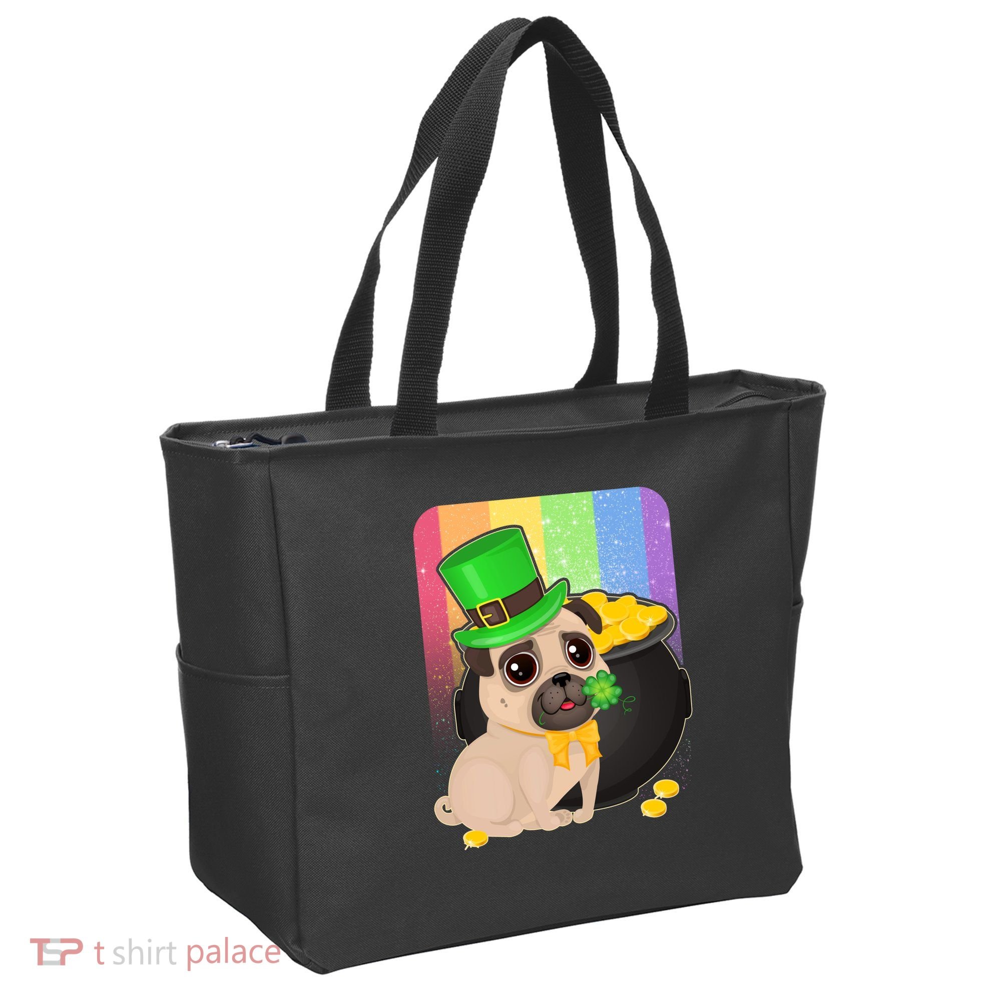 St Patrick's Pug Pot Of Gold Tote Bag
