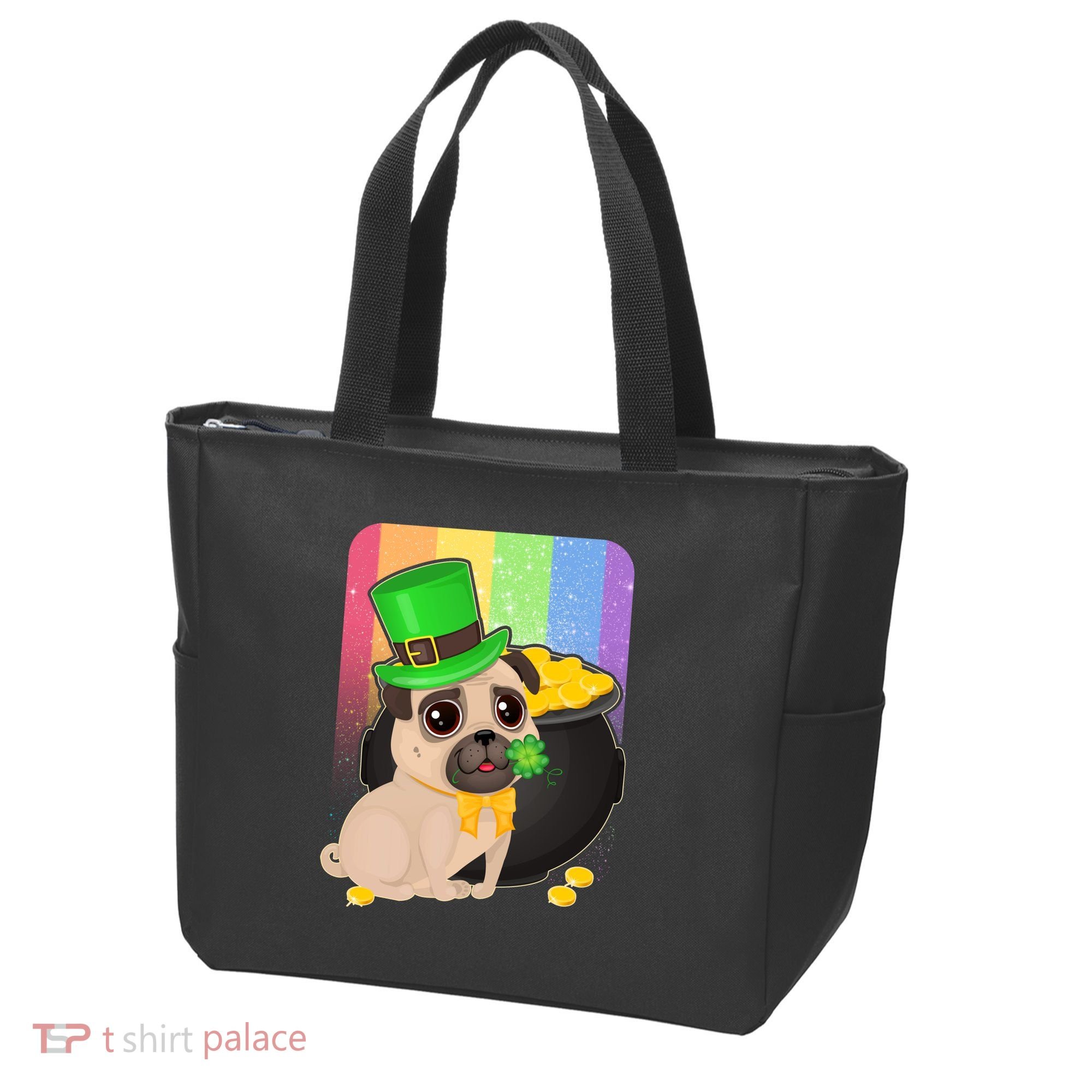 St Patrick's Pug Pot Of Gold Tote Bag