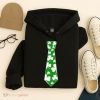 Shamrock Irish Clover Party Tie Hoodie thumb 4