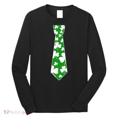 Shamrock Irish Clover Party Tie Long Sleeve Shirt