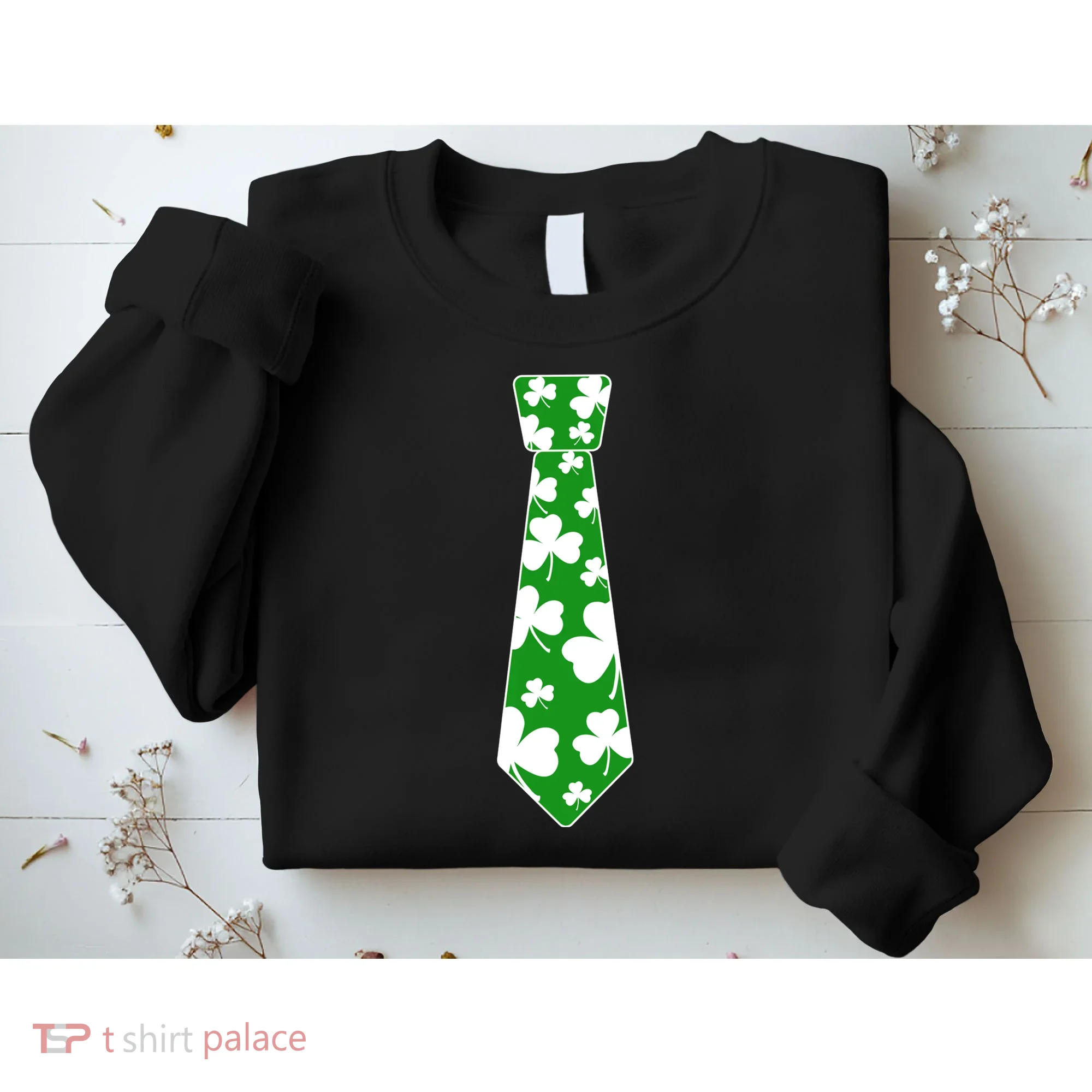 Shamrock Irish Clover Party Tie Sweatshirt