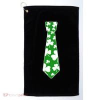 Shamrock Irish Clover Party Tie Golf Towel thumb 0