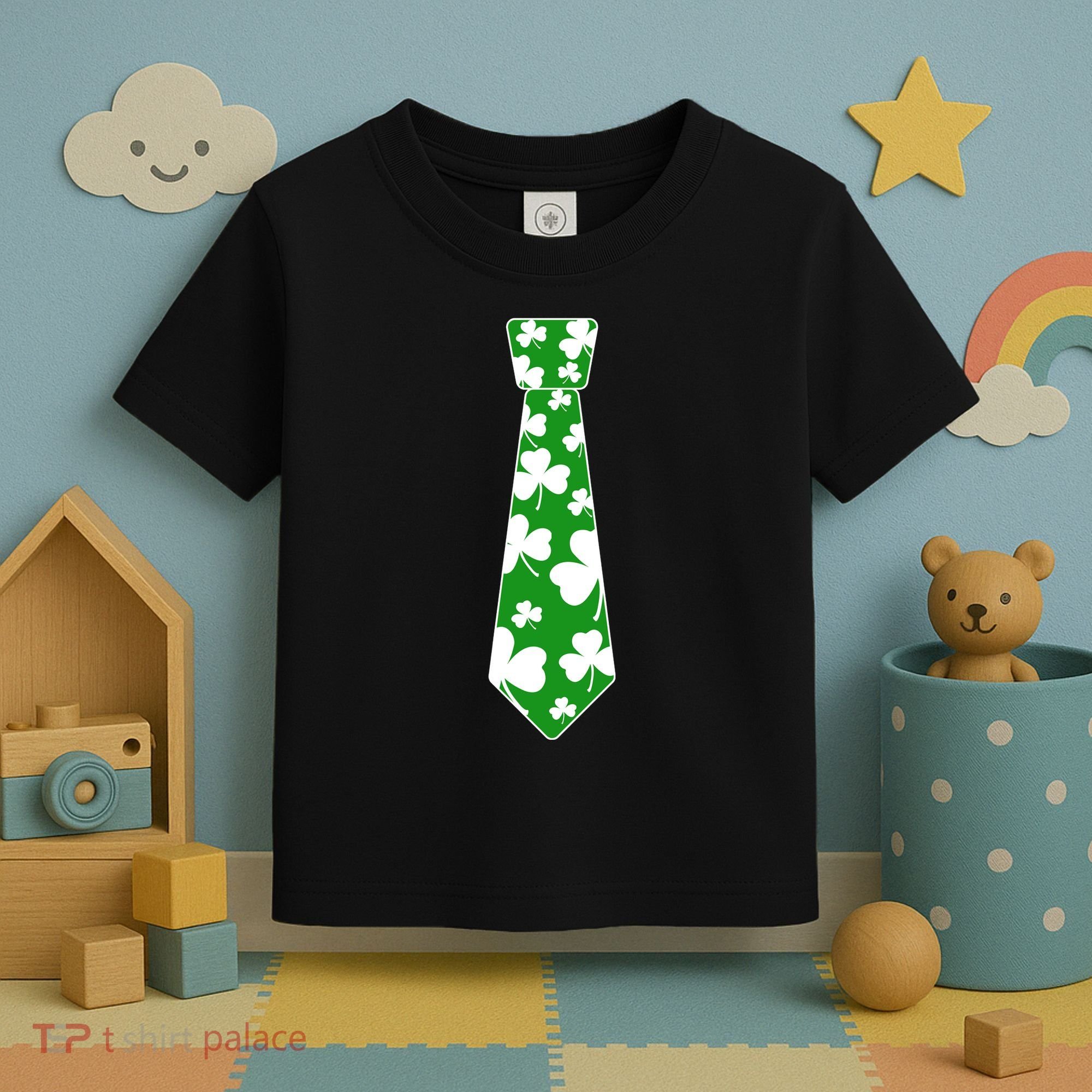 Shamrock Irish Clover Party Tie Toddler T-Shirt
