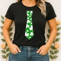 Shamrock Irish Clover Party Tie Women's T-Shirt thumb 2