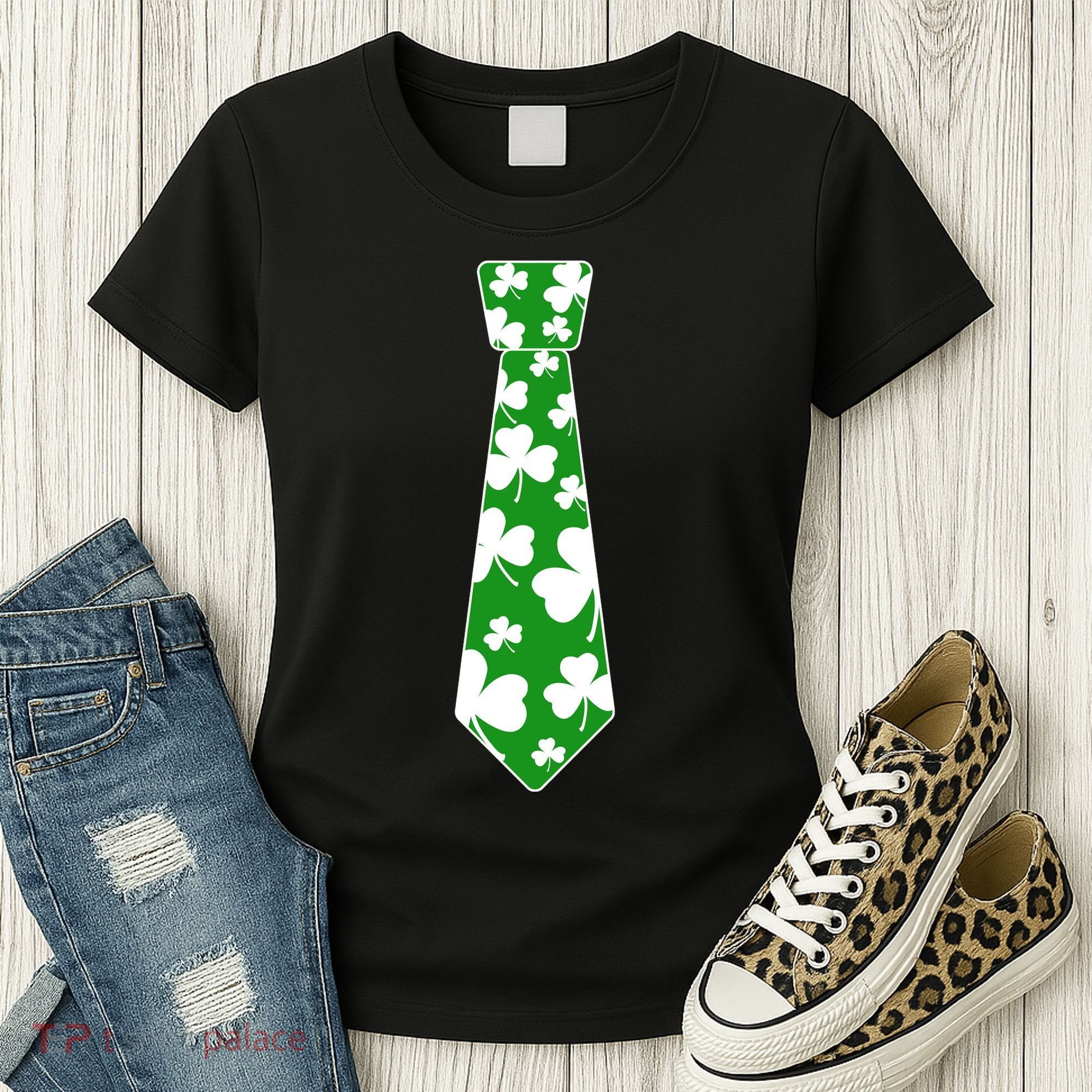 Shamrock Irish Clover Party Tie Women's T-Shirt