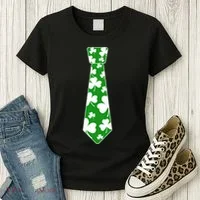 Shamrock Irish Clover Party Tie Women's T-Shirt thumb 3