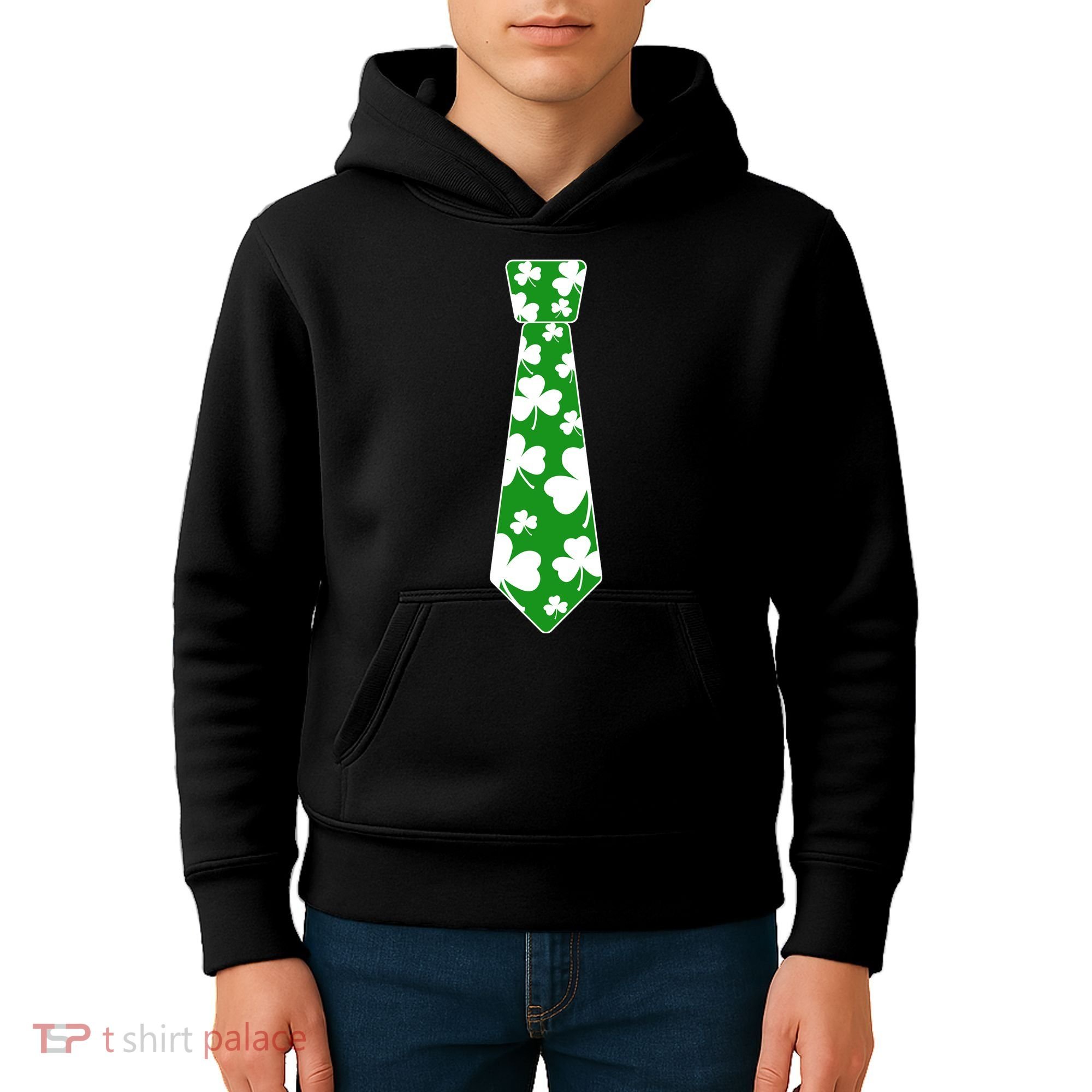 Shamrock Irish Clover Party Tie Kids Hoodie