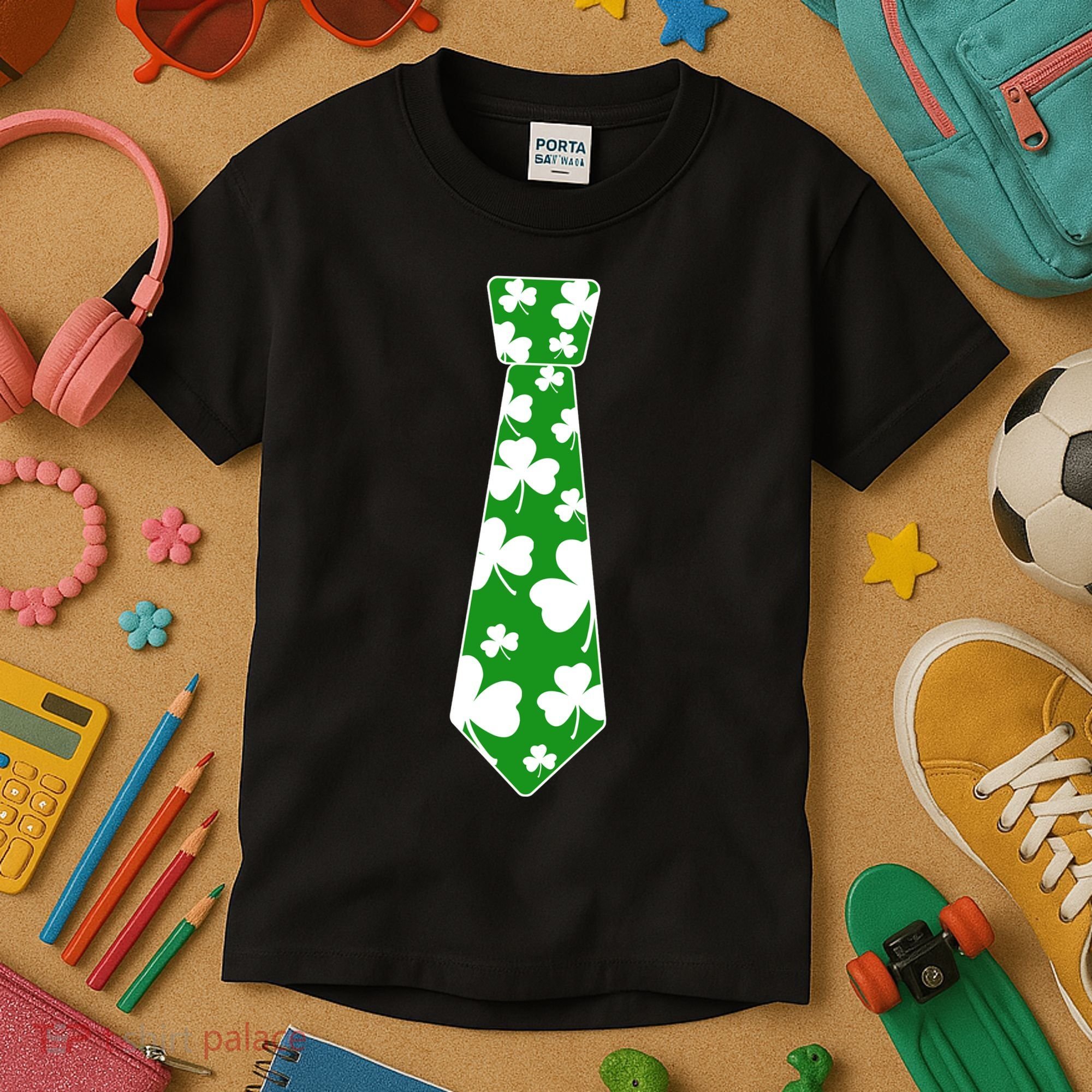 Shamrock Irish Clover Party Tie Kids T-Shirt