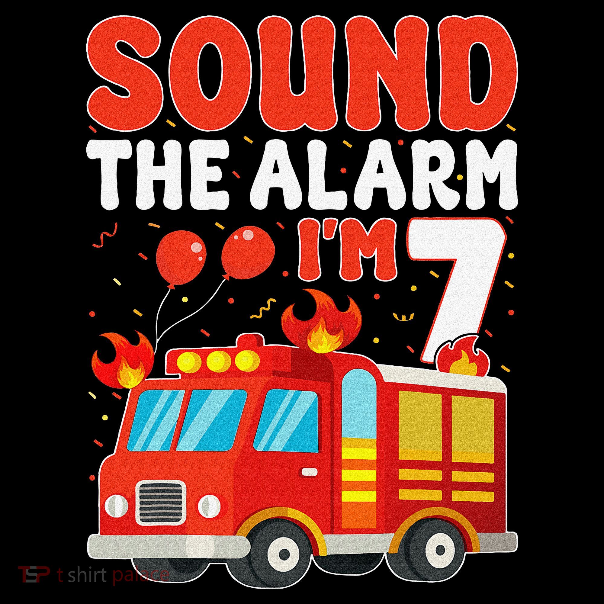Sound The Alarm IM 7 Fire Truck Firefighter 7th Birthday Coffee Mug