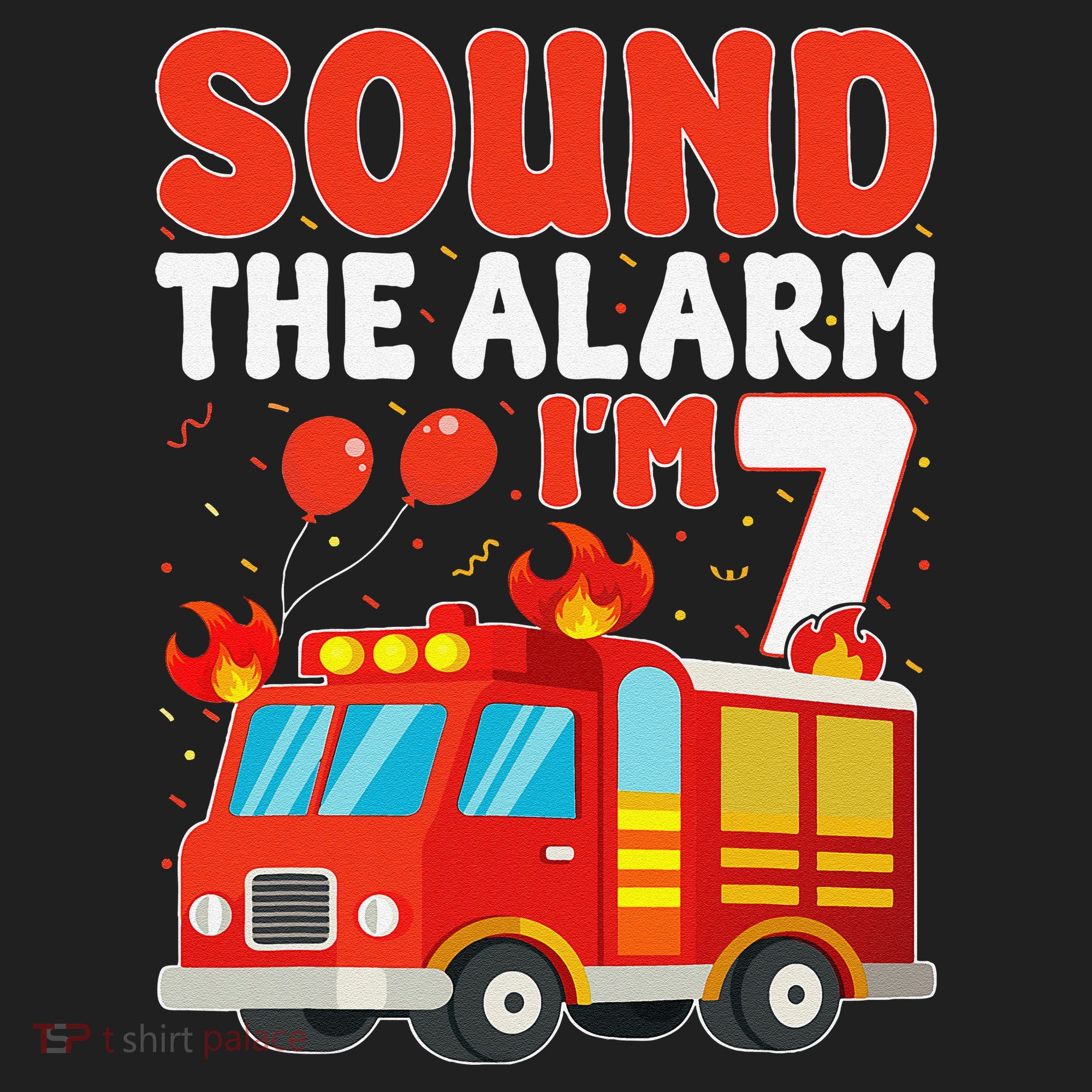 Sound The Alarm IM 7 Fire Truck Firefighter 7th Birthday Beanie