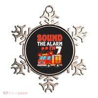 Sound The Alarm IM 7 Fire Truck Firefighter 7th Birthday Ornament thumb 0