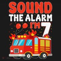 Sound The Alarm IM 7 Fire Truck Firefighter 7th Birthday Baby Bodysuit thumb 2