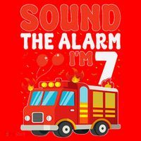 Sound The Alarm IM 7 Fire Truck Firefighter 7th Birthday Santa Hat thumb 1