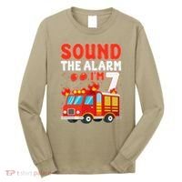 Sound The Alarm IM 7 Fire Truck Firefighter 7th Birthday Long Sleeve Shirt thumb 0