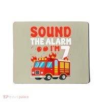 Sound The Alarm IM 7 Fire Truck Firefighter 7th Birthday Mousepad thumb 0