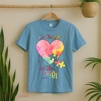 See The Able Not The Label Colorful Autism Puzzle Heart T-Shirt thumb 2