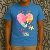 See The Able Not The Label Colorful Autism Puzzle Heart T-Shirt thumb 3