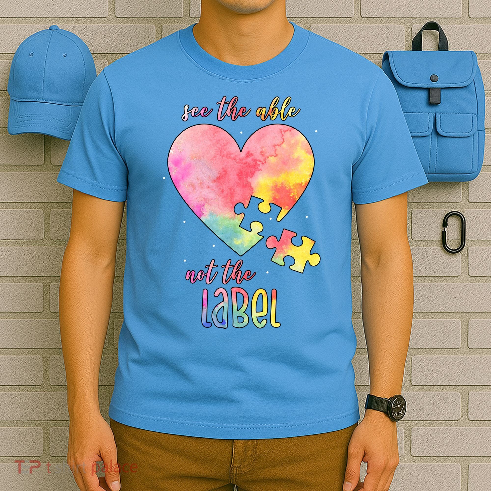See The Able Not The Label Colorful Autism Puzzle Heart T-Shirt