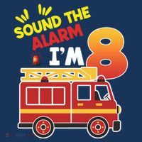 Sound The Alarm IM 8th Birthday Boy Fire Truck Kids Sweatshirt thumb 2