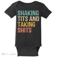 Shaking Tits And Taking Hits Shakin Tits Baby Bodysuit thumb 0