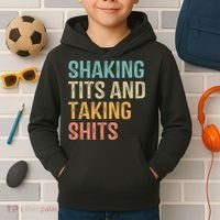 Shaking Tits And Taking Hits Shakin Tits Kids Hoodie thumb 2