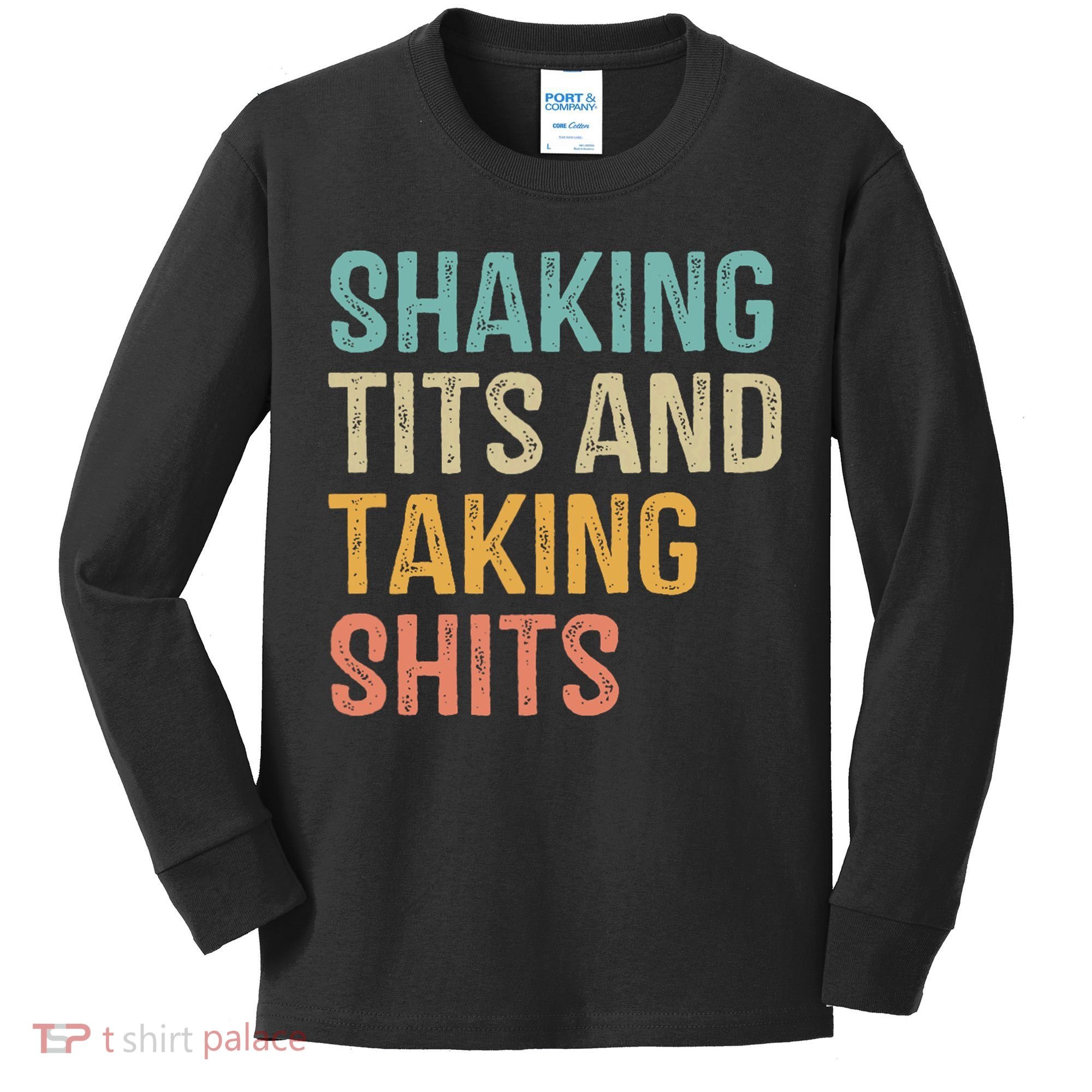 Shaking Tits And Taking Hits Shakin Tits Kids Long Sleeve Shirt