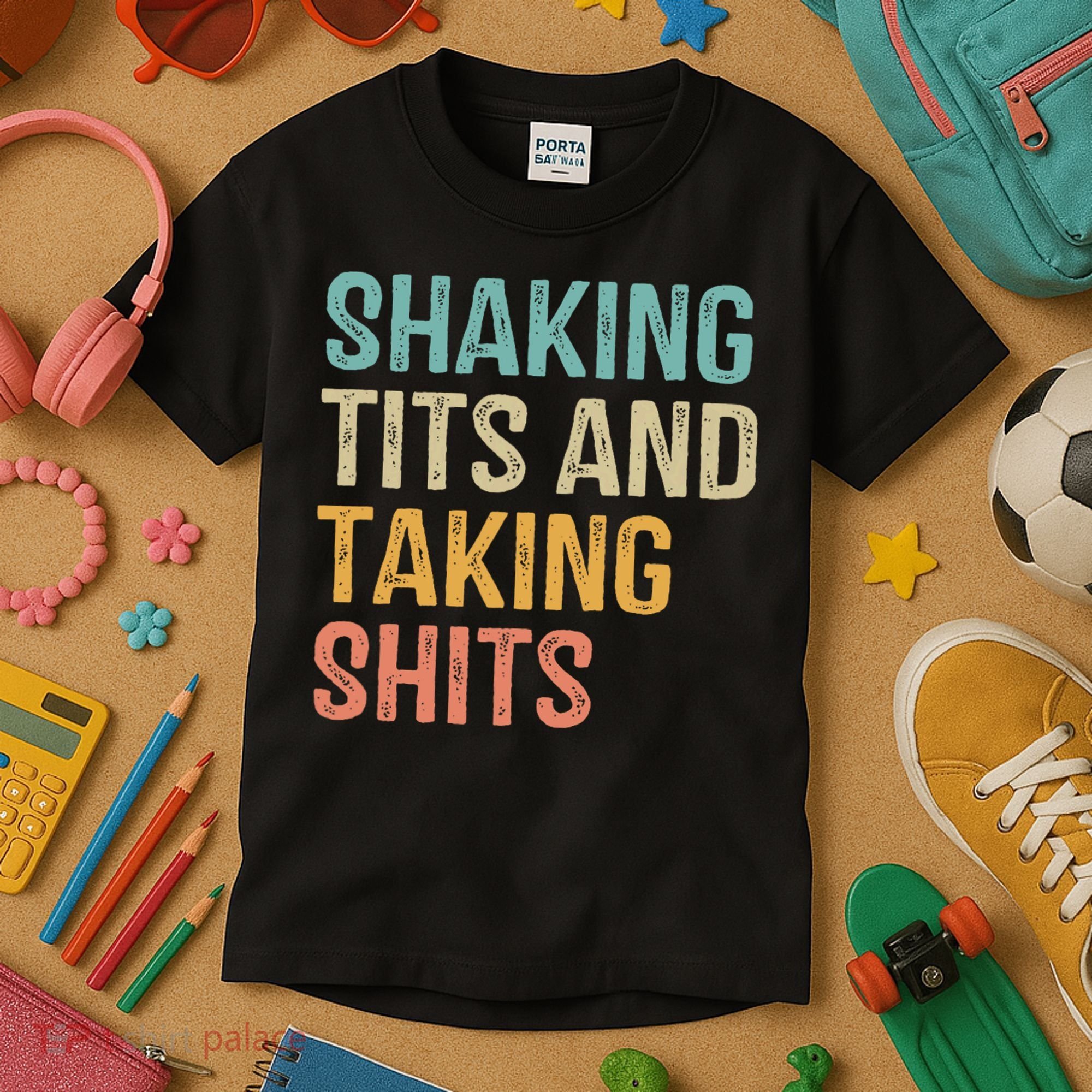 Shaking Tits And Taking Hits Shakin Tits Kids T-Shirt