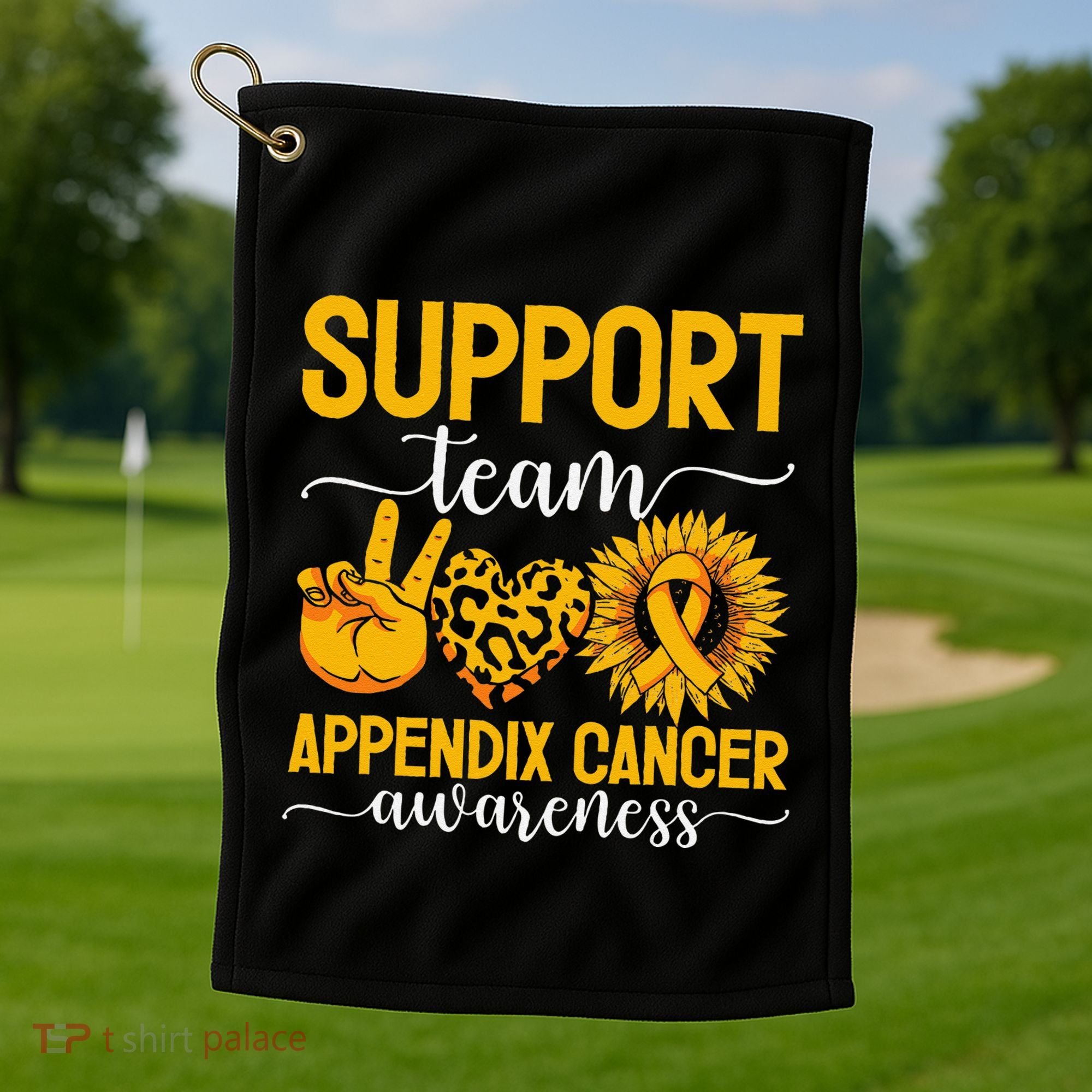 Support Team Appendix Cancer Awareness Golf Towel