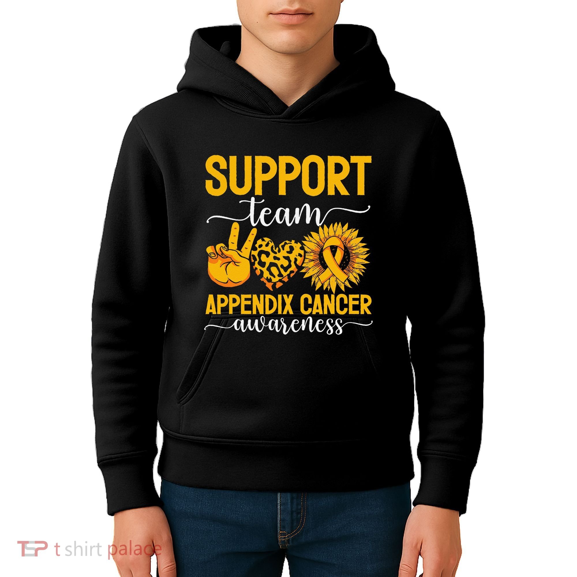 Support Team Appendix Cancer Awareness Kids Hoodie