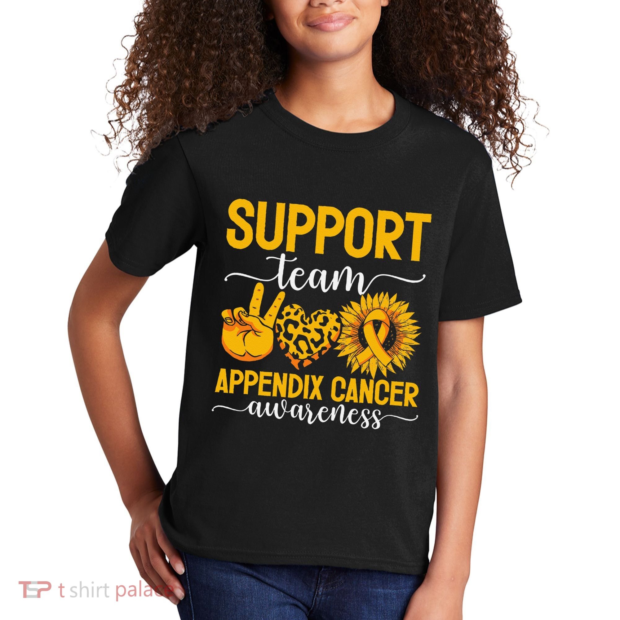 Support Team Appendix Cancer Awareness Kids T-Shirt