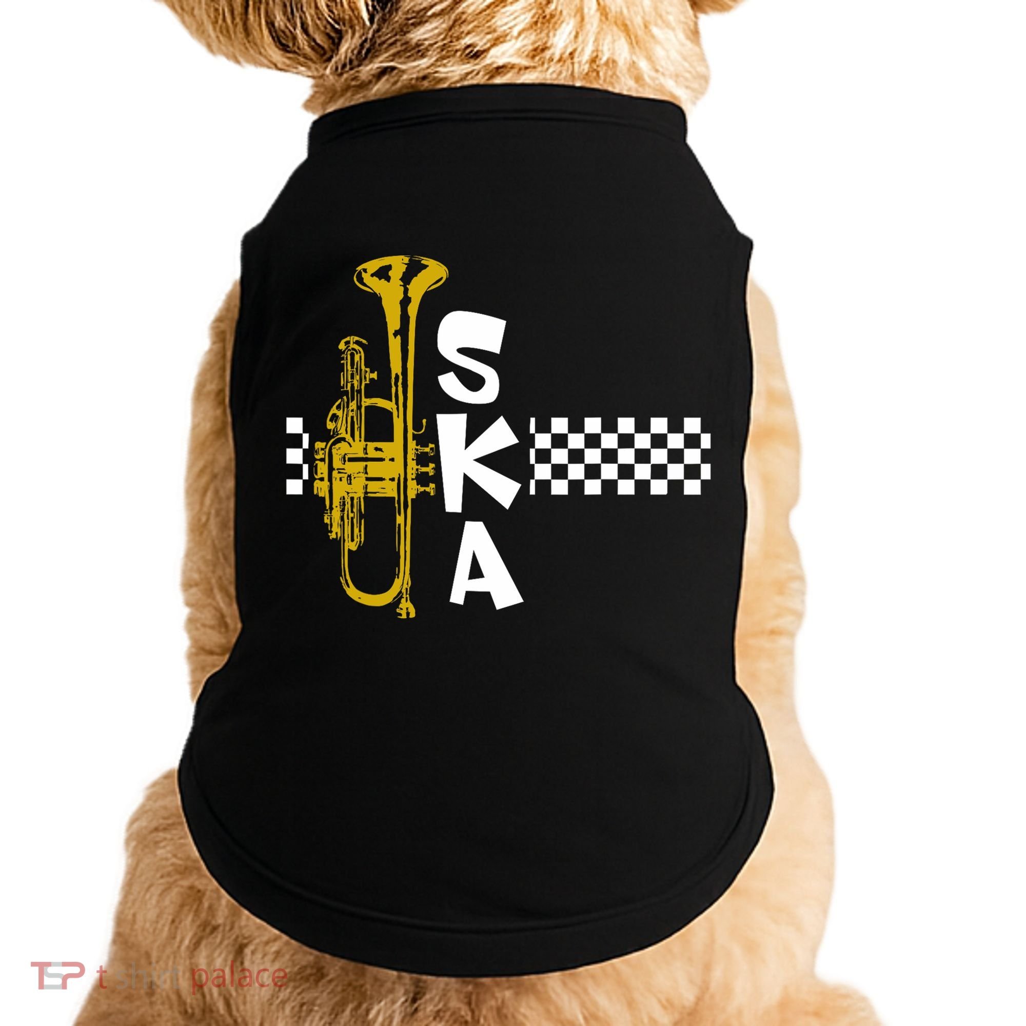 Ska Trumpet And Squares Doggie Tank