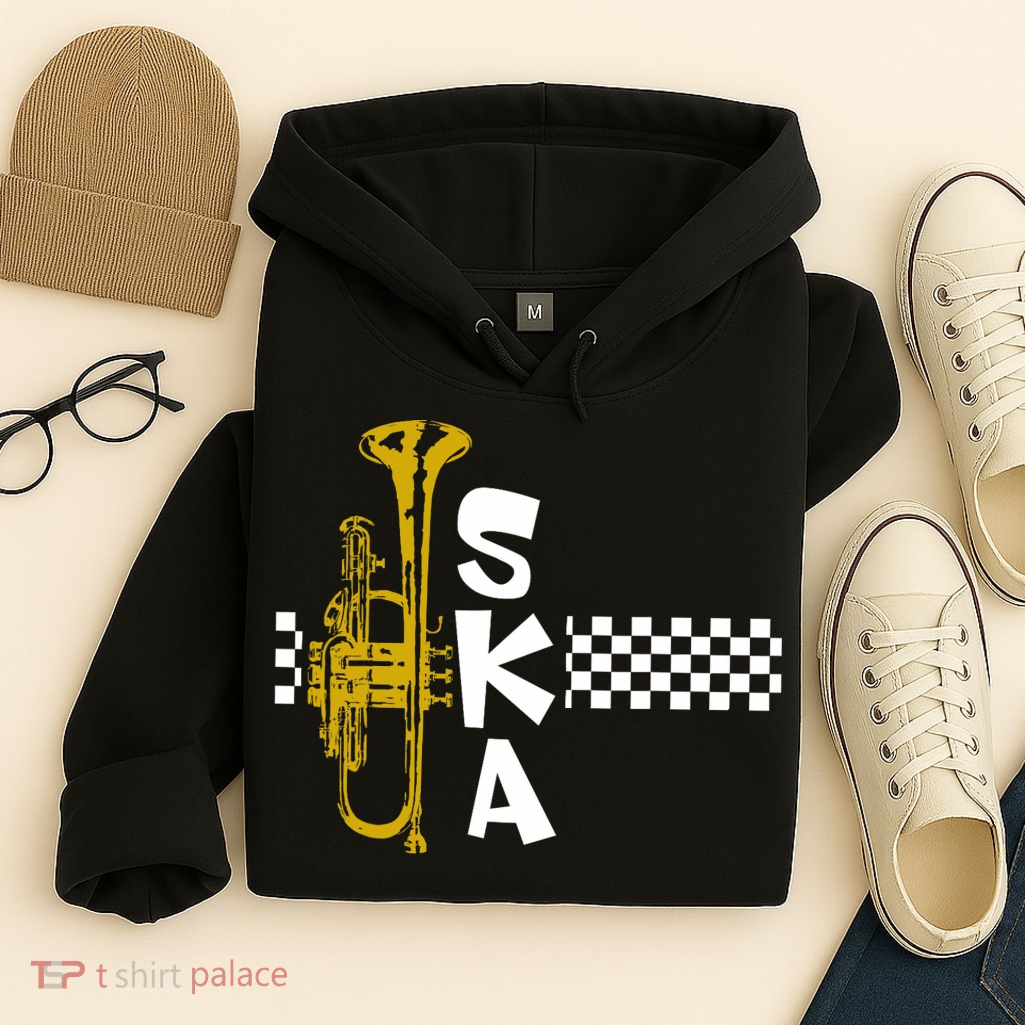 Ska Trumpet And Squares Hoodie