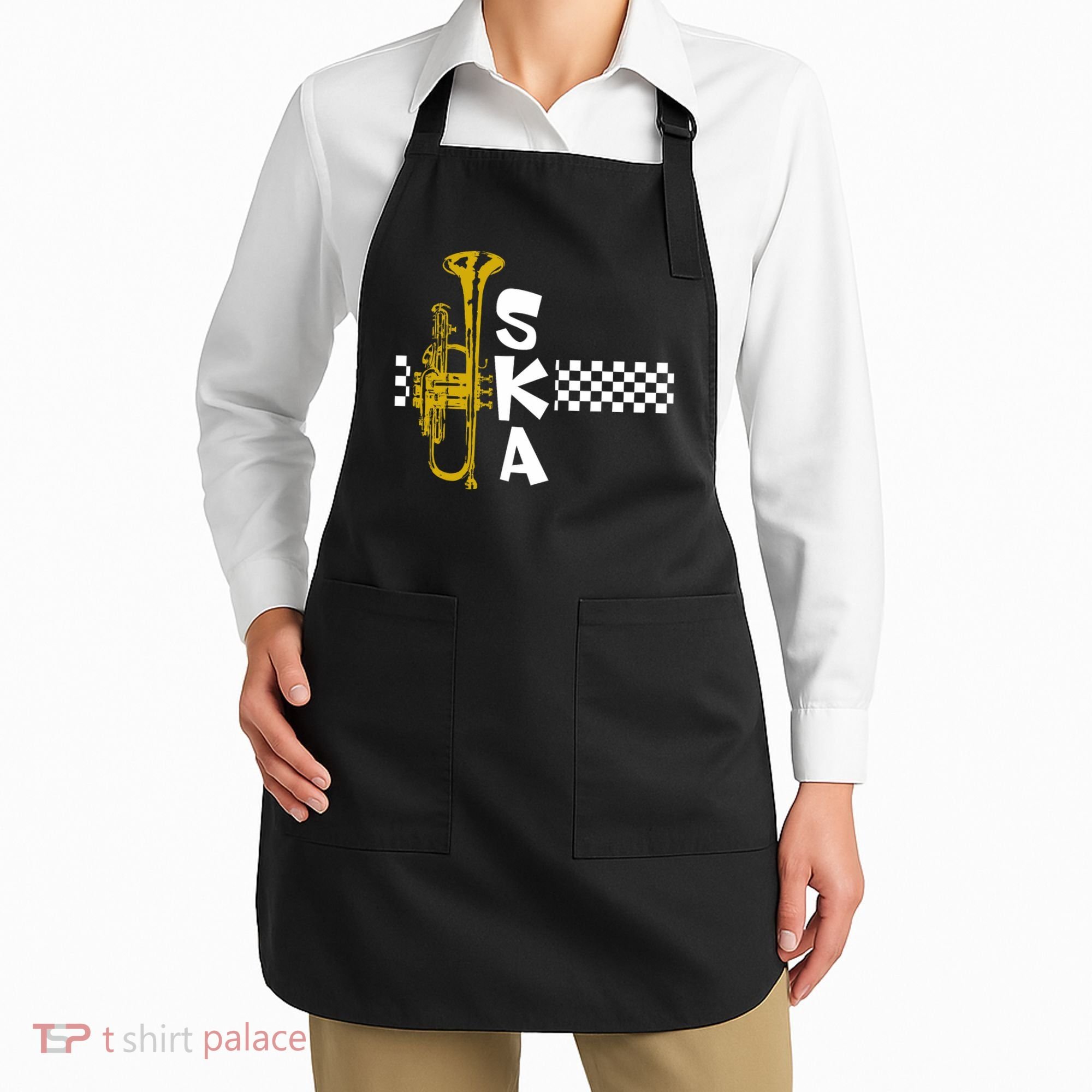 Ska Trumpet And Squares Apron