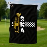 Ska Trumpet And Squares Golf Towel thumb 1