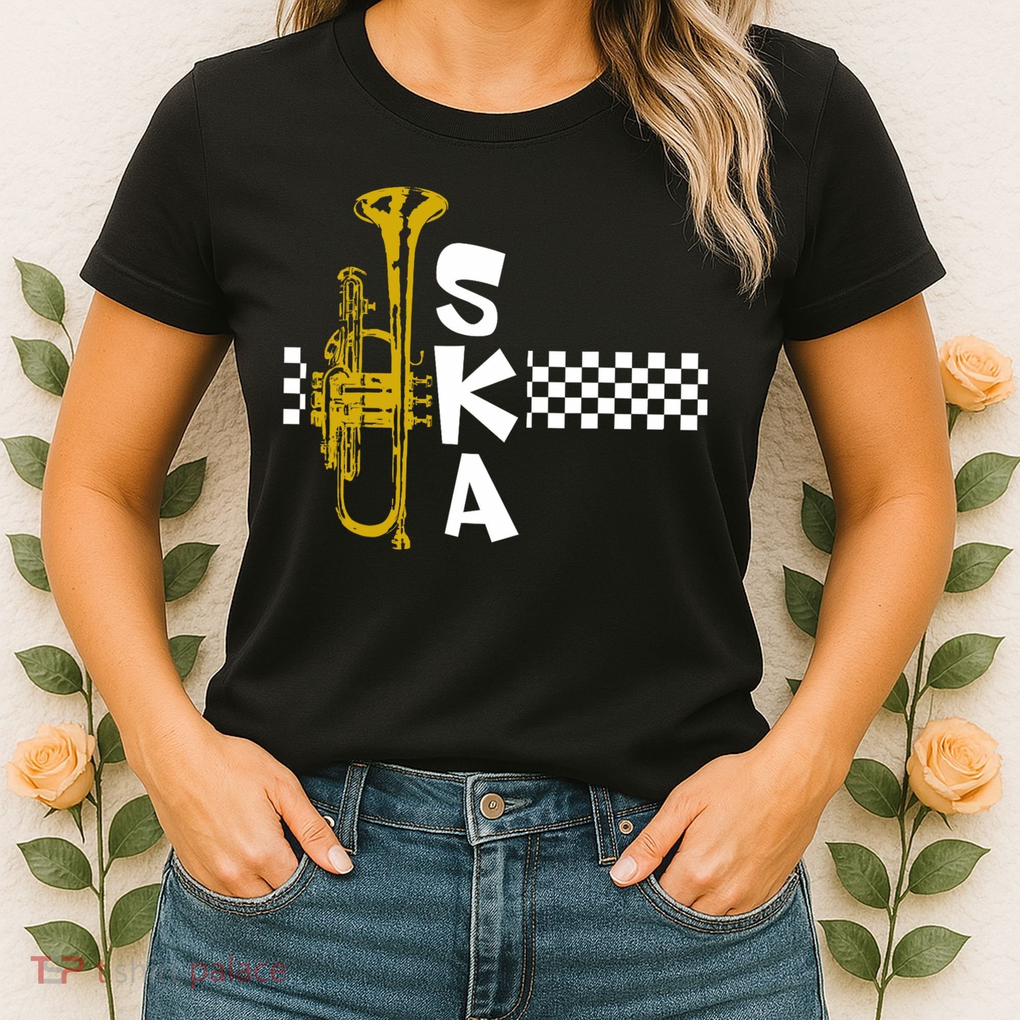 Ska Trumpet And Squares Women's T-Shirt