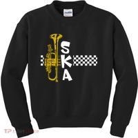 Ska Trumpet And Squares Kids Sweatshirt thumb 0