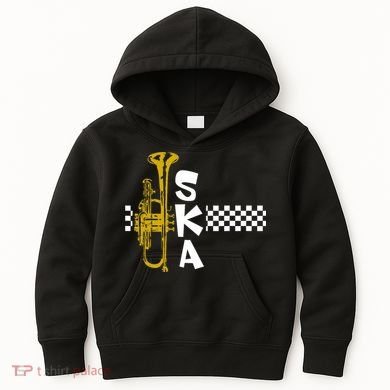 Ska Trumpet And Squares Kids Hoodie