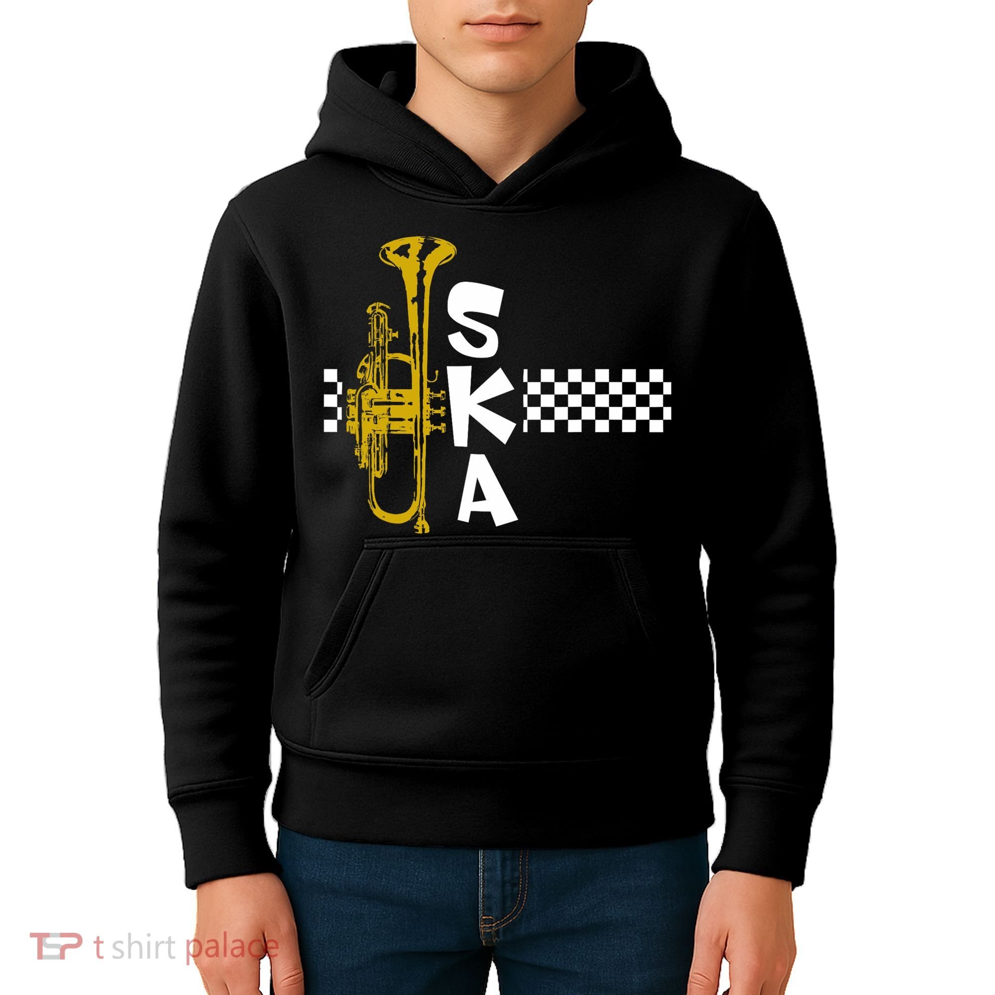 Ska Trumpet And Squares Kids Hoodie