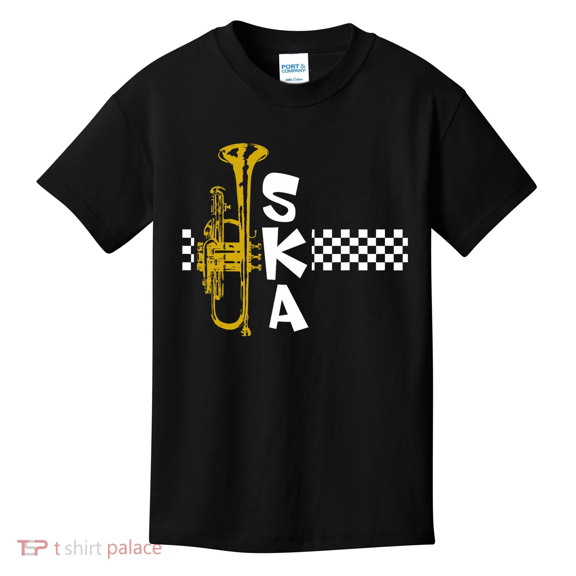 Ska Trumpet And Squares Kids T-Shirt